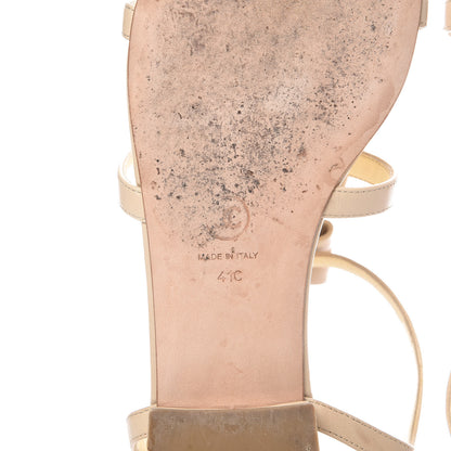 Chanel Lambskin Bow Pearl CC Thong Sandals 41 Beige 8 of 13