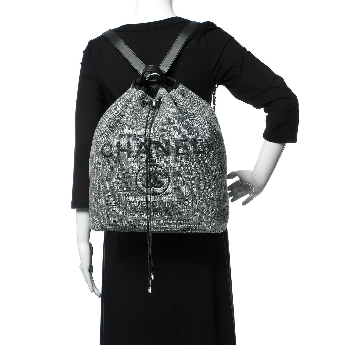 Canvas Large Deauville Backpack Charcoal