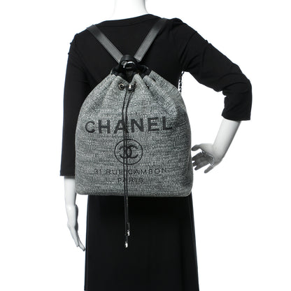 Chanel Canvas Large Deauville Backpack Charcoal 2 of 11