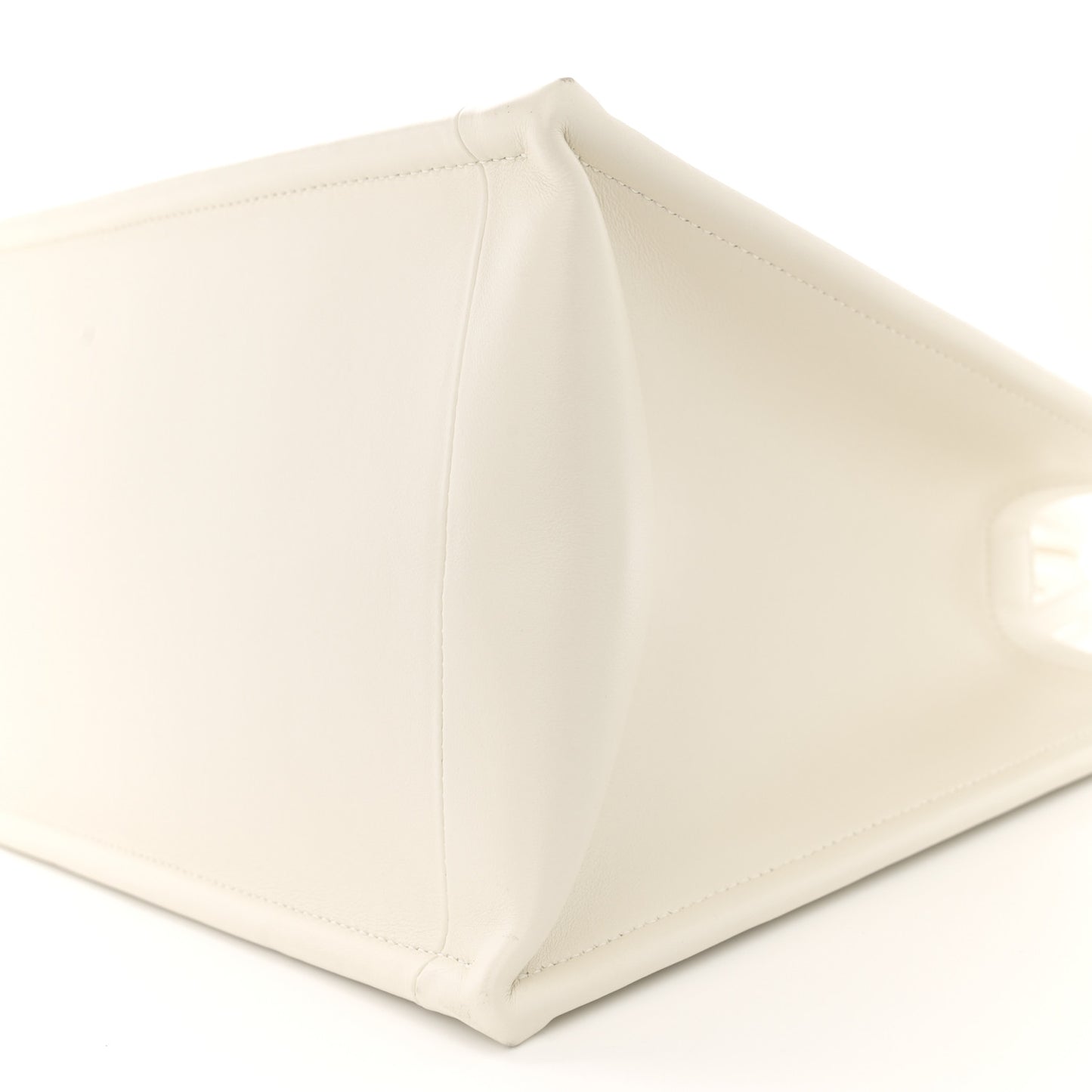 Calfskin Macro Cannage Medium Book Tote White