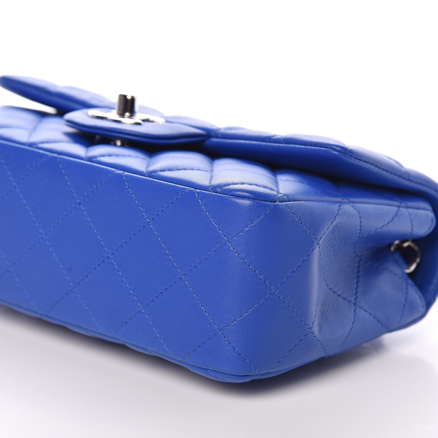 Chanel Lambskin Quilted Mini Rectangular Flap Blue 6 of 10