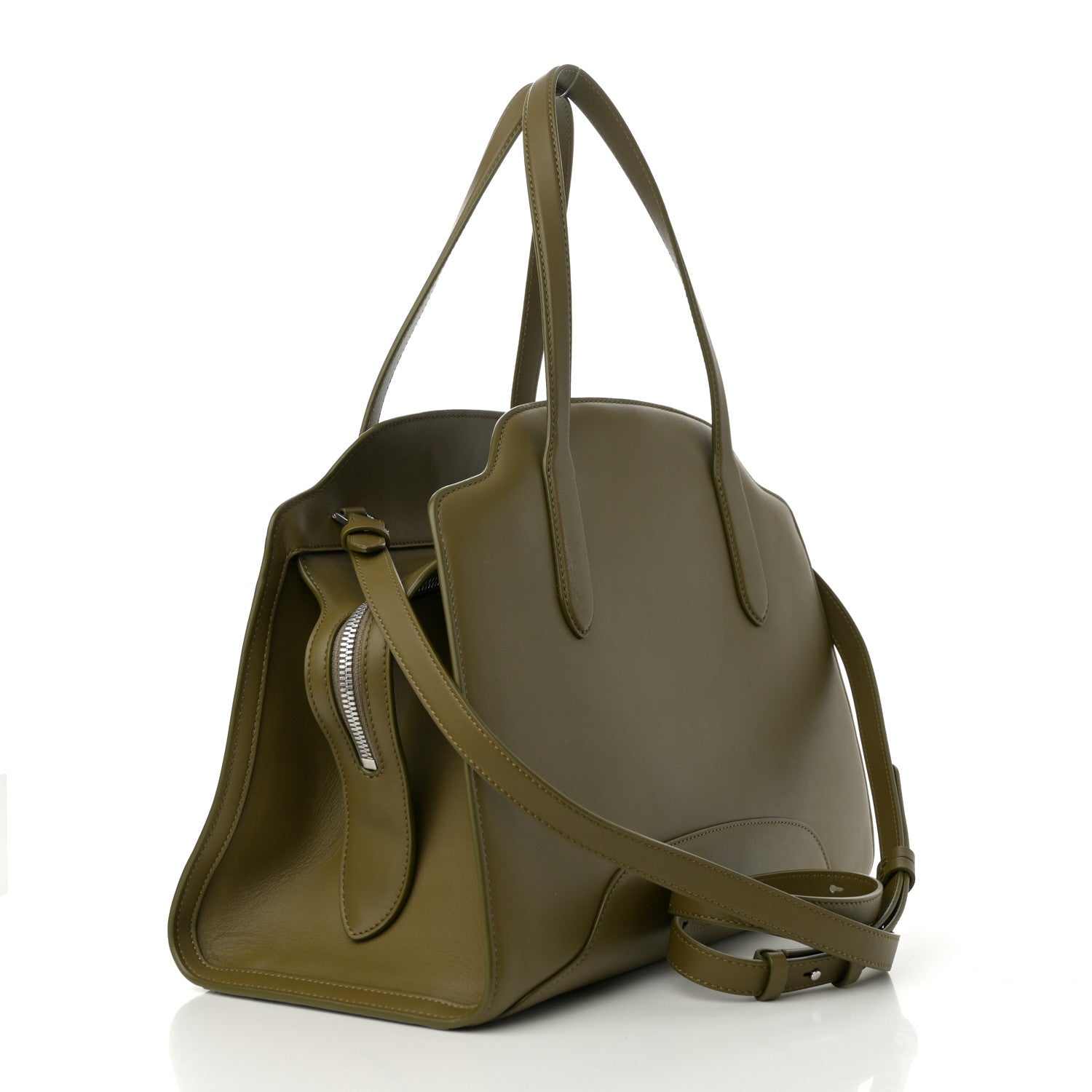 Loro Piana Smooth Calfskin Large Sesia Olive Leaf 4 of 11