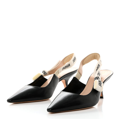 Christian Dior Lambskin Ribbon J'Adior Slingback 65mm Pumps 38 Black 3 of 8