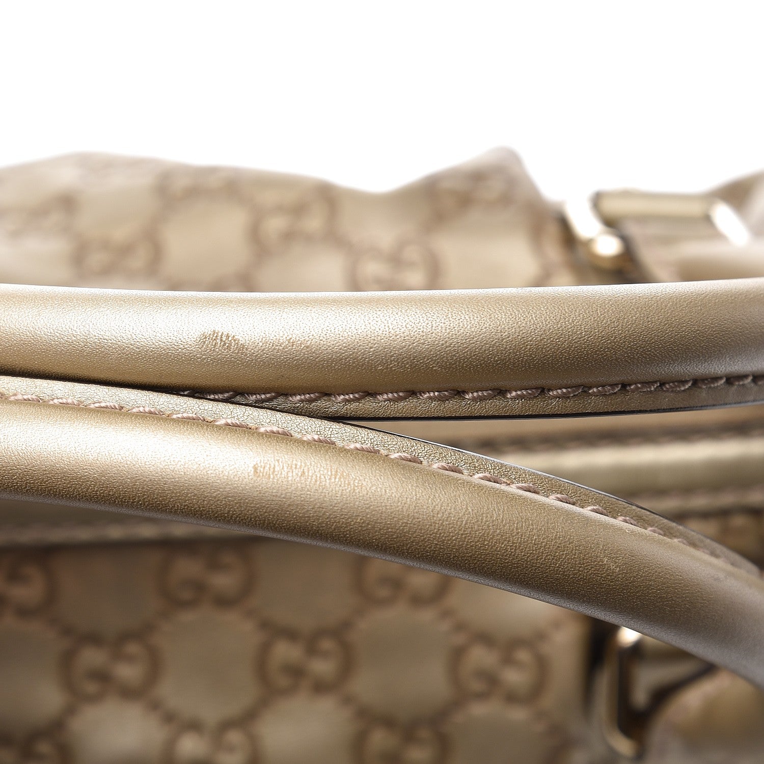 Gucci Metallic Soft Guccissima Medium Sukey Top Handle Bag Champagne 12 of 17