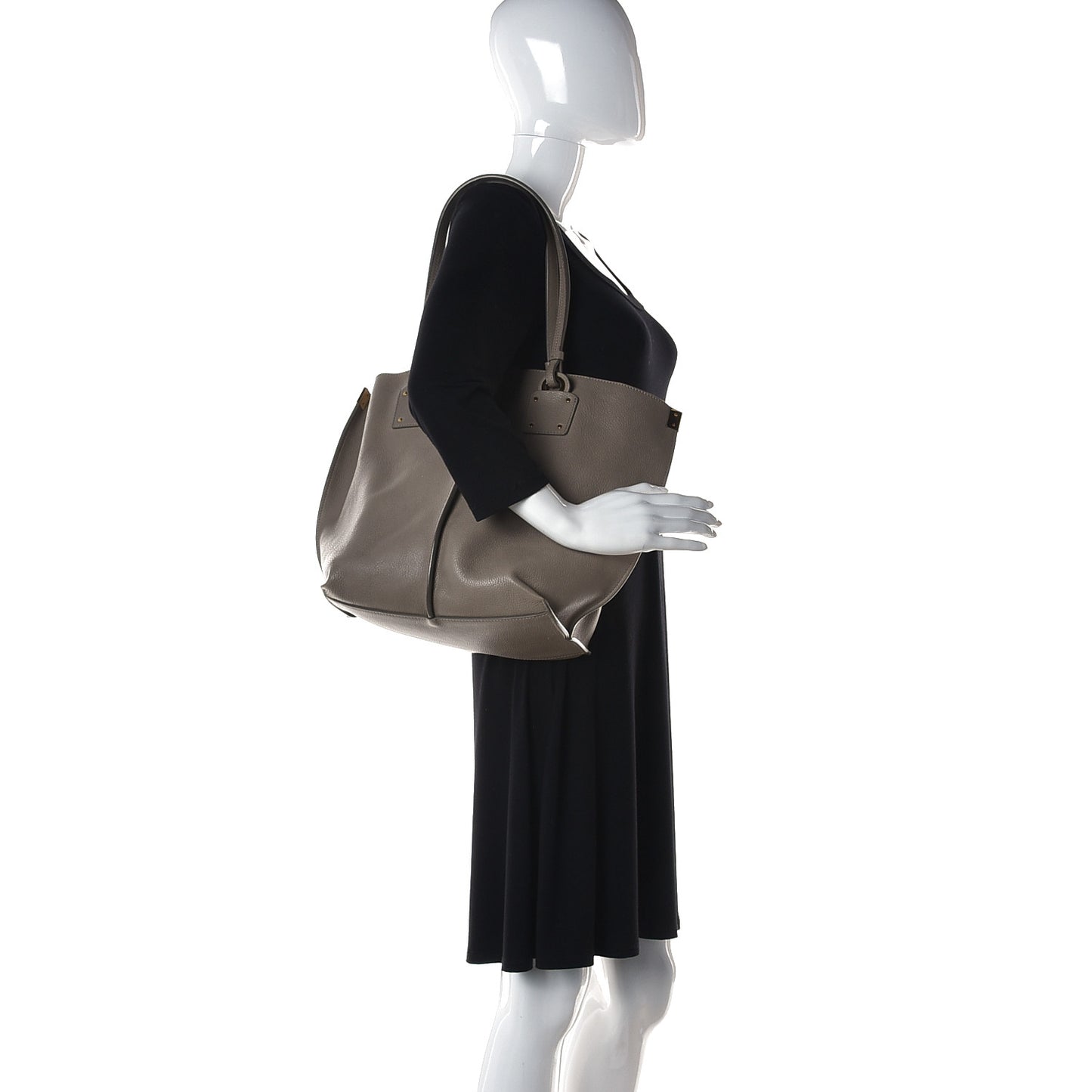 Smooth Calfskin Medium Vick Tote Motty Grey