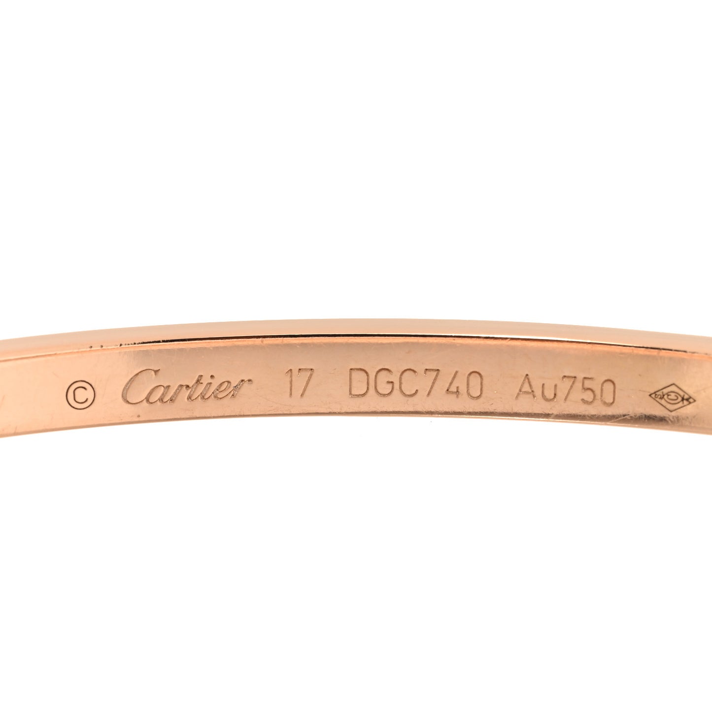18K Pink Gold Diamond Small LOVE Paved Bracelet 17
