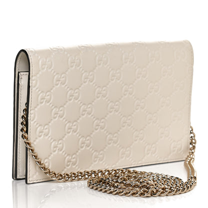 Gucci Guccissima Signature Bowy Chain Wallet Mystic White 2 of 10