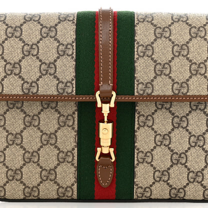 Gucci GG Supreme Monogram Azalea Calfskin Web Jackie 1961 Belt Bag 100 40 Beige Ebony Brown Sugar 8 of 11