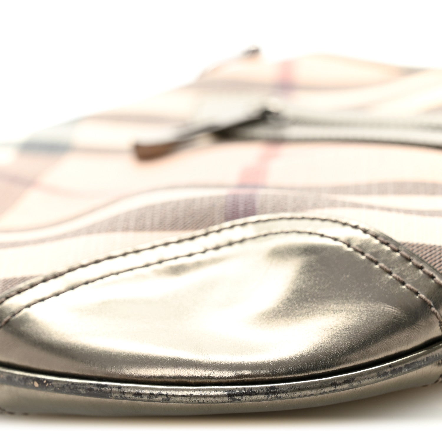 Burberry Patent Nova Check Dryden Crossbody Bag Pewter 11 of 11