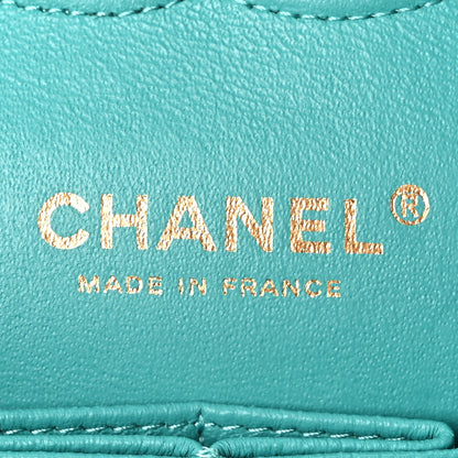 Chanel Caviar Quilted Medium Double Flap Turquoise 6 of 10