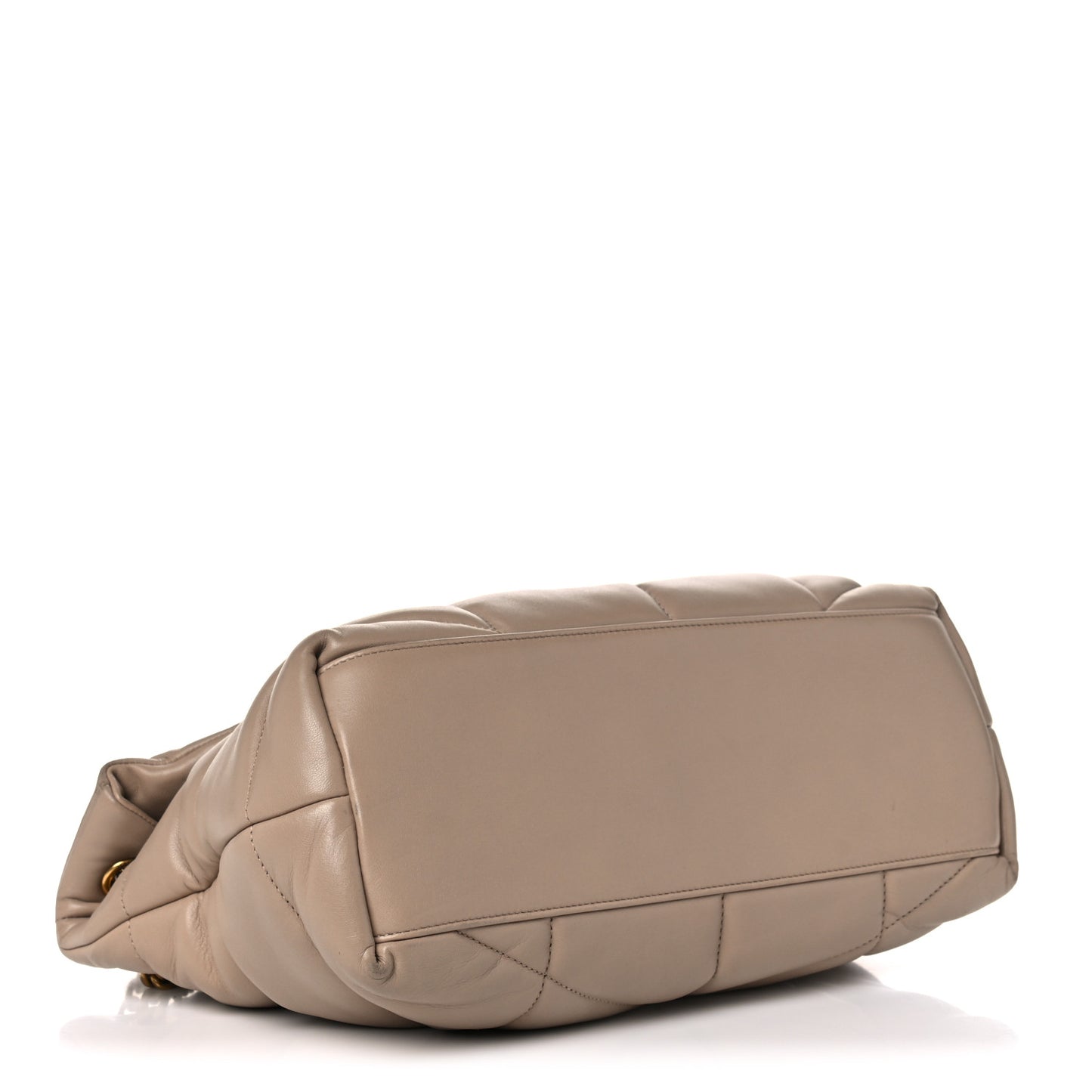 Lambskin Quilted Medium Loulou Puffer Monogram Chain Satchel Dark Beige