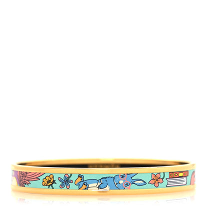 Hermes Enamel Narrow Tea for Two Printed Bracelet 65 Tropique 1 of 5