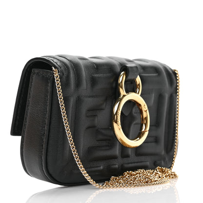 Fendi Nappa Matisse FF Embossed Nano Baguette Charm Black 2 of 7