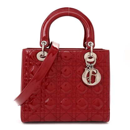 Christian Dior Patent Cannage Medium Lady Dior Red 1 of 13