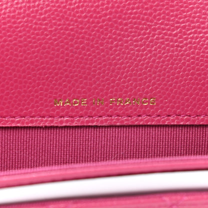 Chanel Caviar Quilted Flap Card Holder Wallet Dark Pink 7 of 9