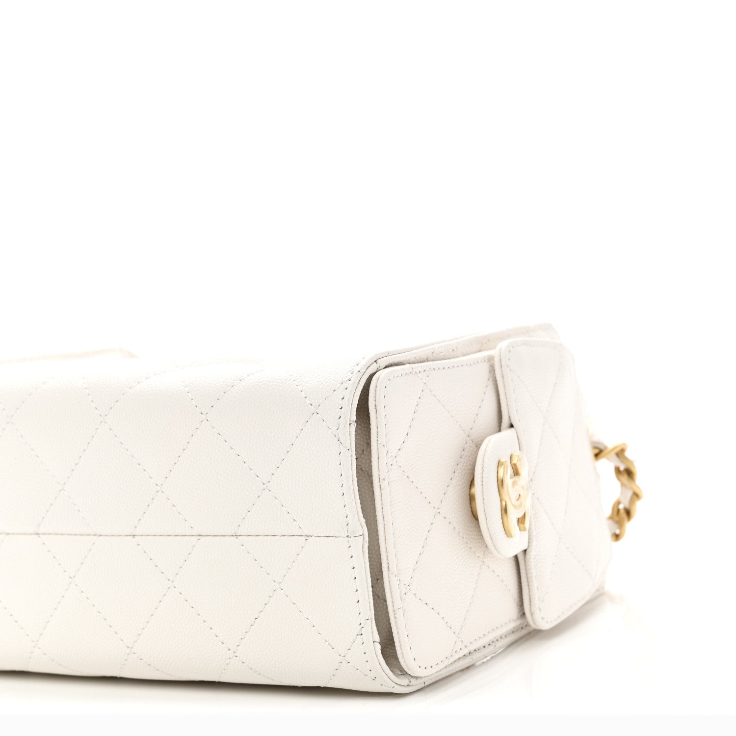 Chanel Caviar Quilted Mini Chanel 25 Handbag White 10 of 11