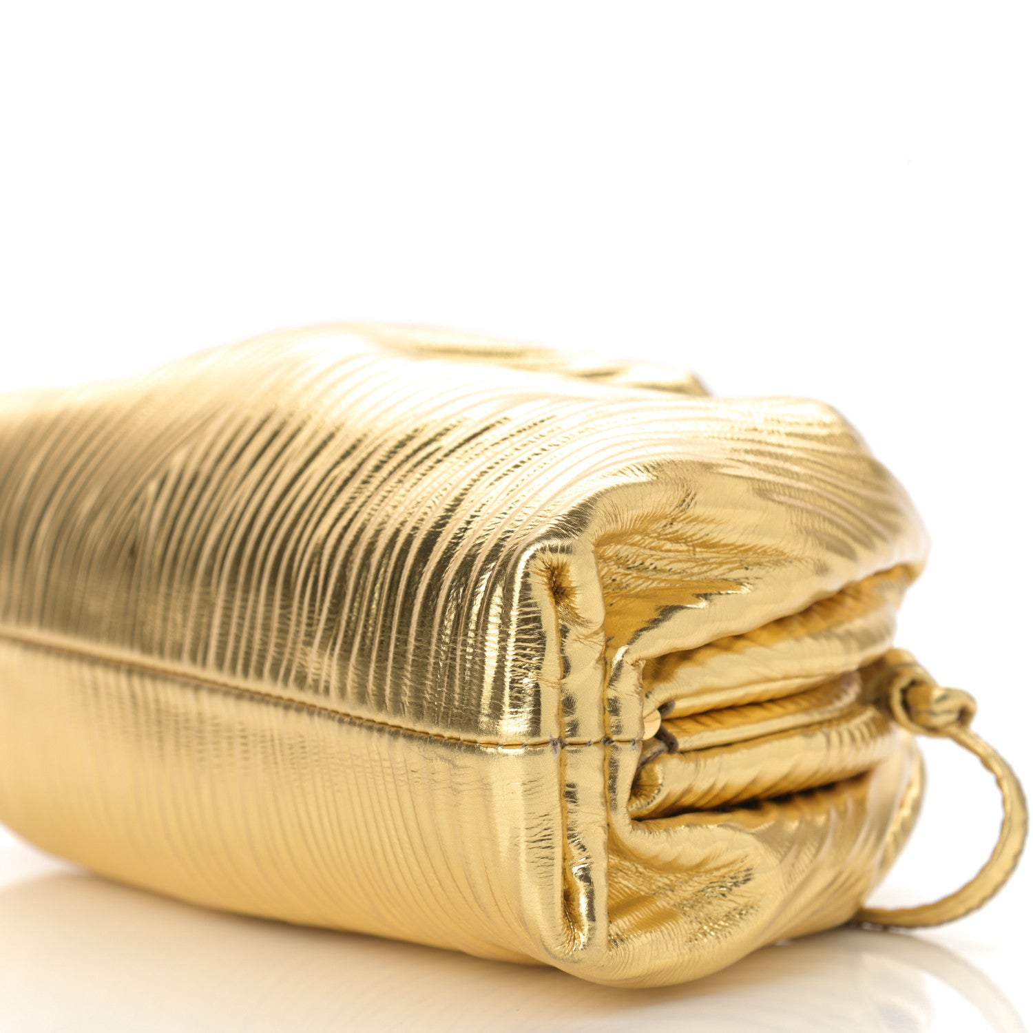 Bottega Veneta Metallic Bark Calfskin The Mini Pouch Gold 10 of 10