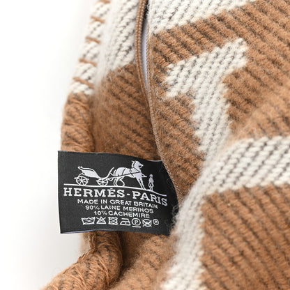 Hermes Wool Cashmere Avalon Pillow PM Ecru Camel 3 of 3