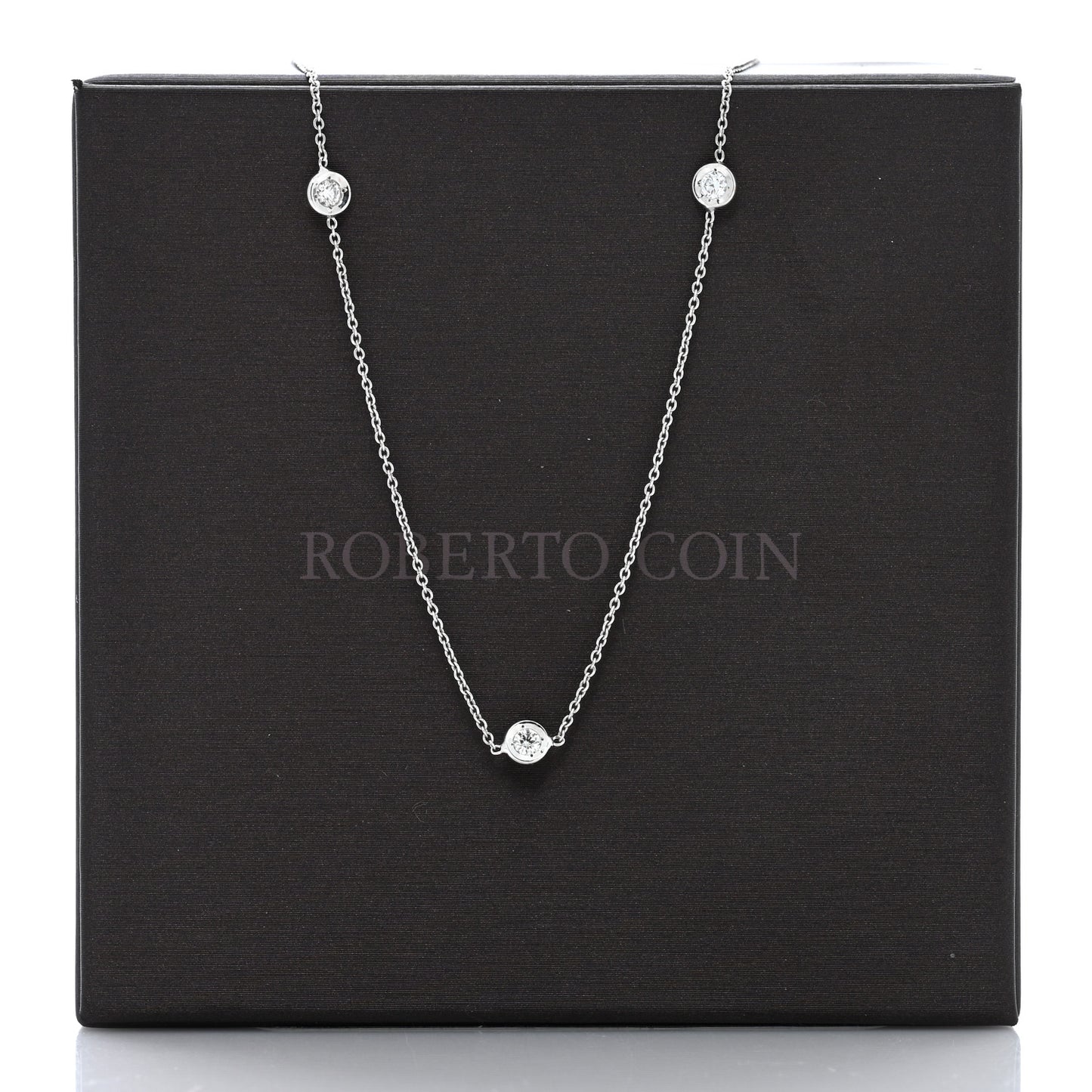 18K White Gold Diamond .25ctw Diamonds by the Inch Five Station Necklace