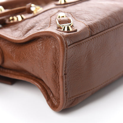 Balenciaga Agneau Classic Gold Hardware Mini City Marron Cognac 6 of 10