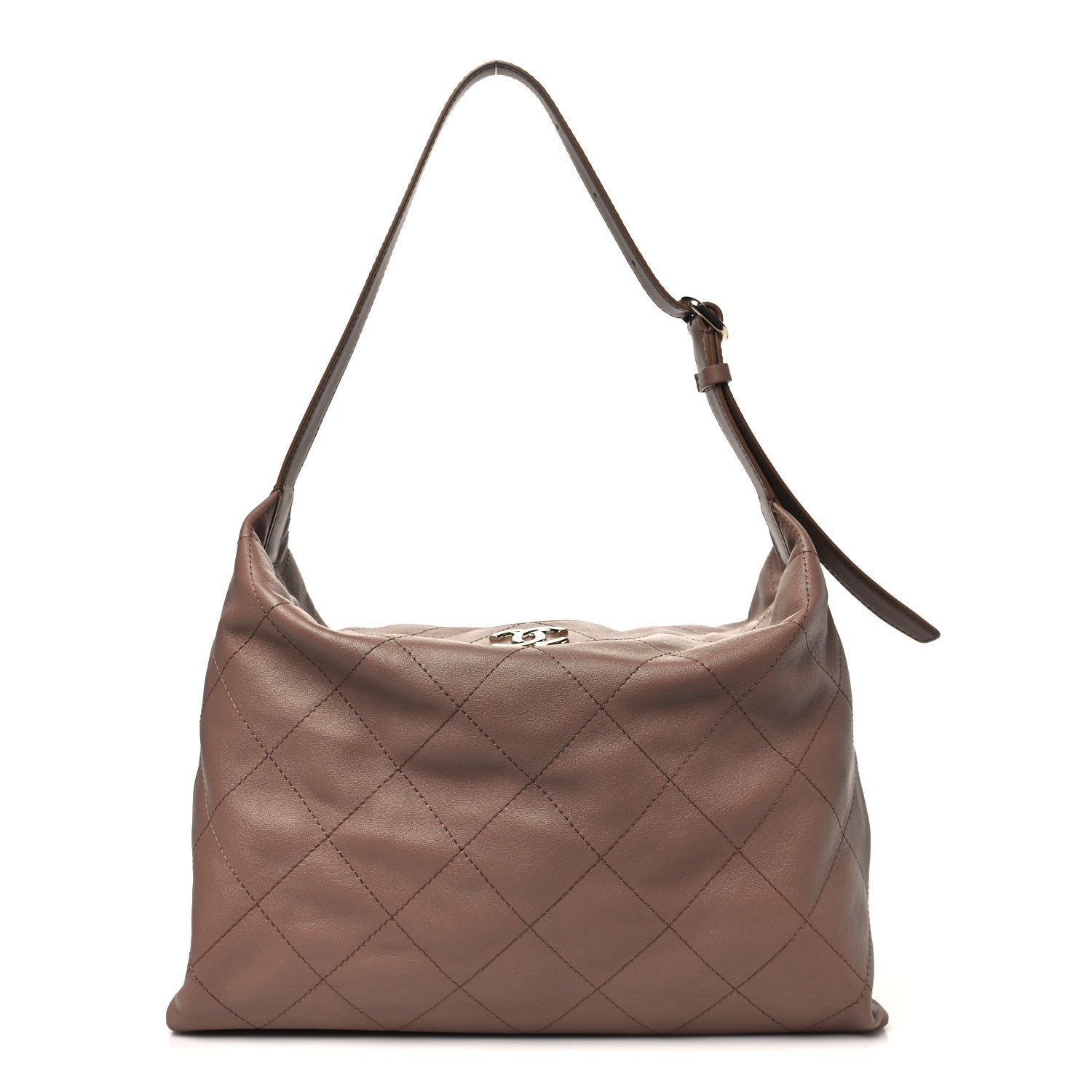 Chanel Shiny Lambskin Quilted Maxi Hobo Brown 1864655 – FASHIONPHILE
