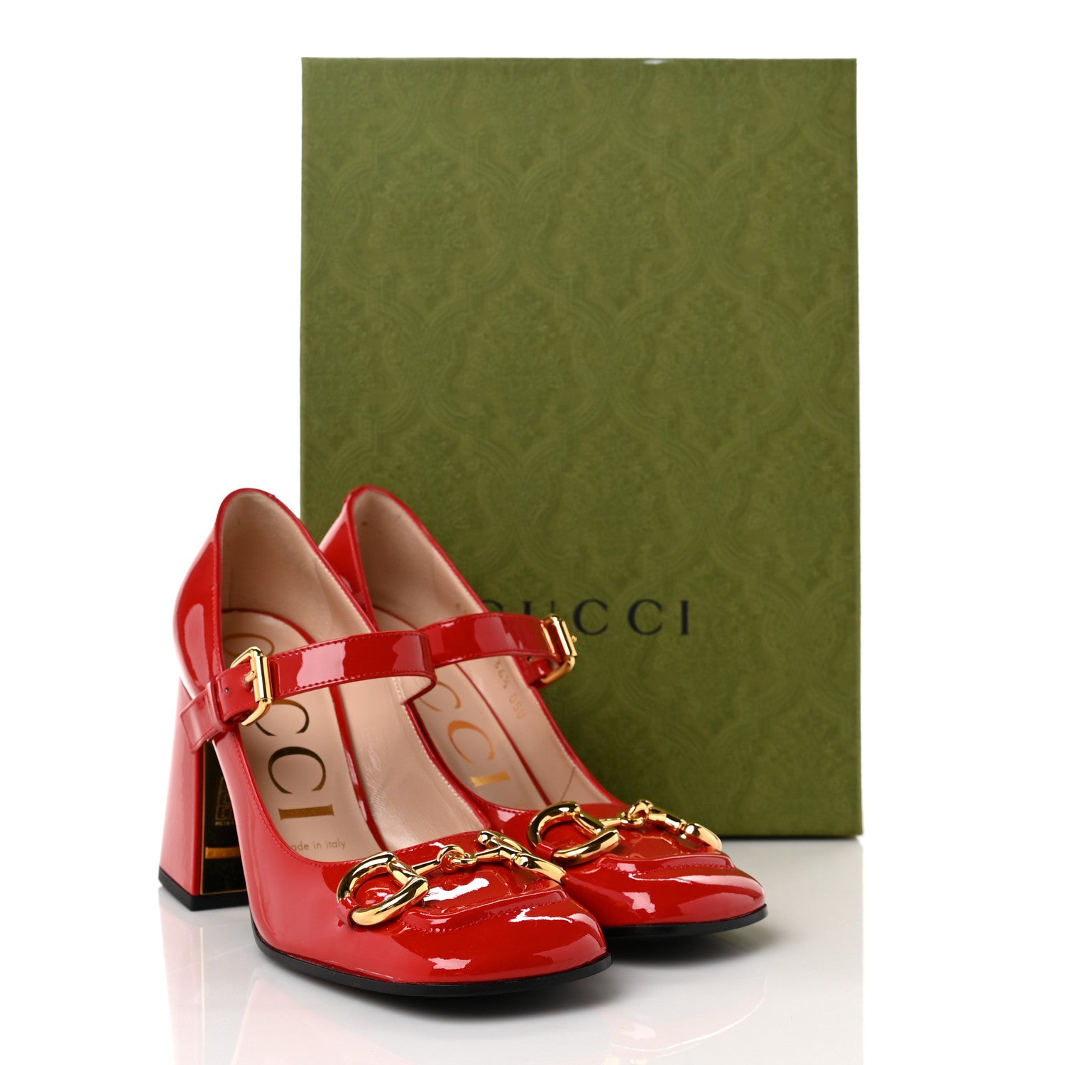 Gucci Patent Womens Horsebit Mid-Heel Mary Jane Pumps 36.5 Maple Red 9 of 9