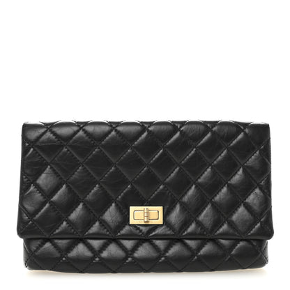 Chanel Aged Calfskin Quilted Reissue 2.55 Clutch Black 1 of 7