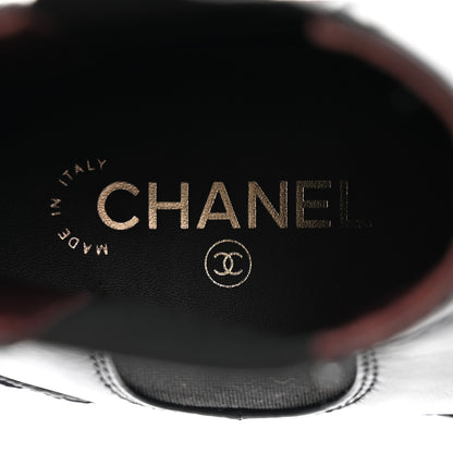 Chanel Calfskin Cap Toe CC Ankle Boots 40 Black 7 of 10