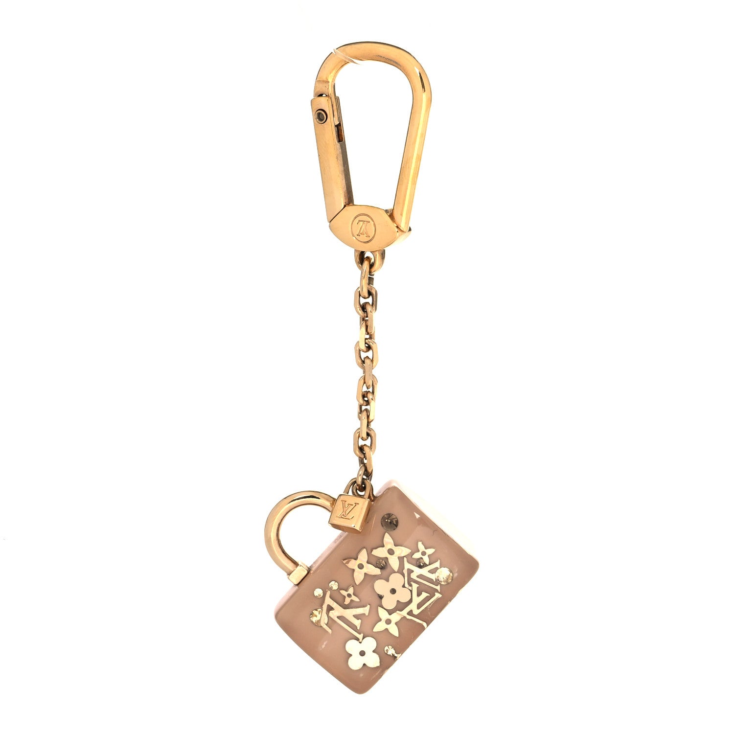Louis Vuitton Resin Inclusion Speedy Bag Charm Key Chain Beige 1 of 4
