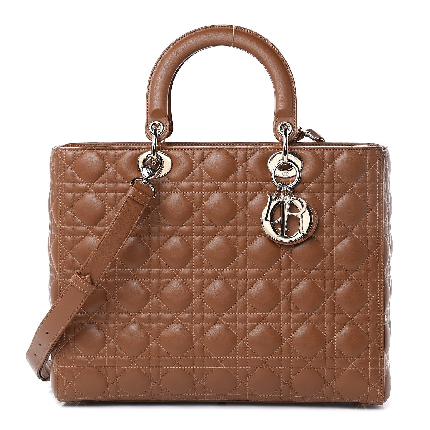 Lambskin Cannage Large Lady Dior Tan