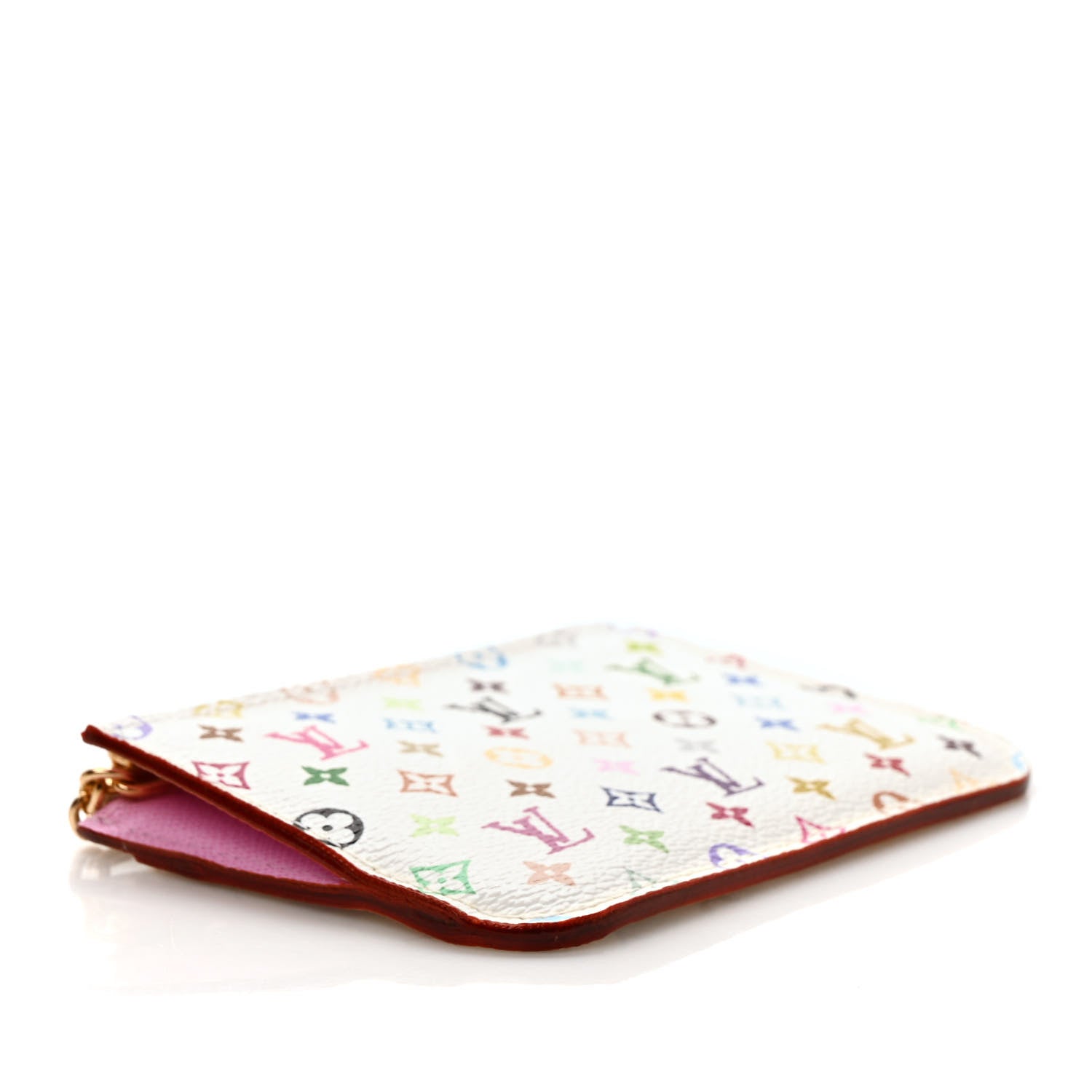 Louis Vuitton Monogram Multicolor Key Pouch White Litchi 4 of 6