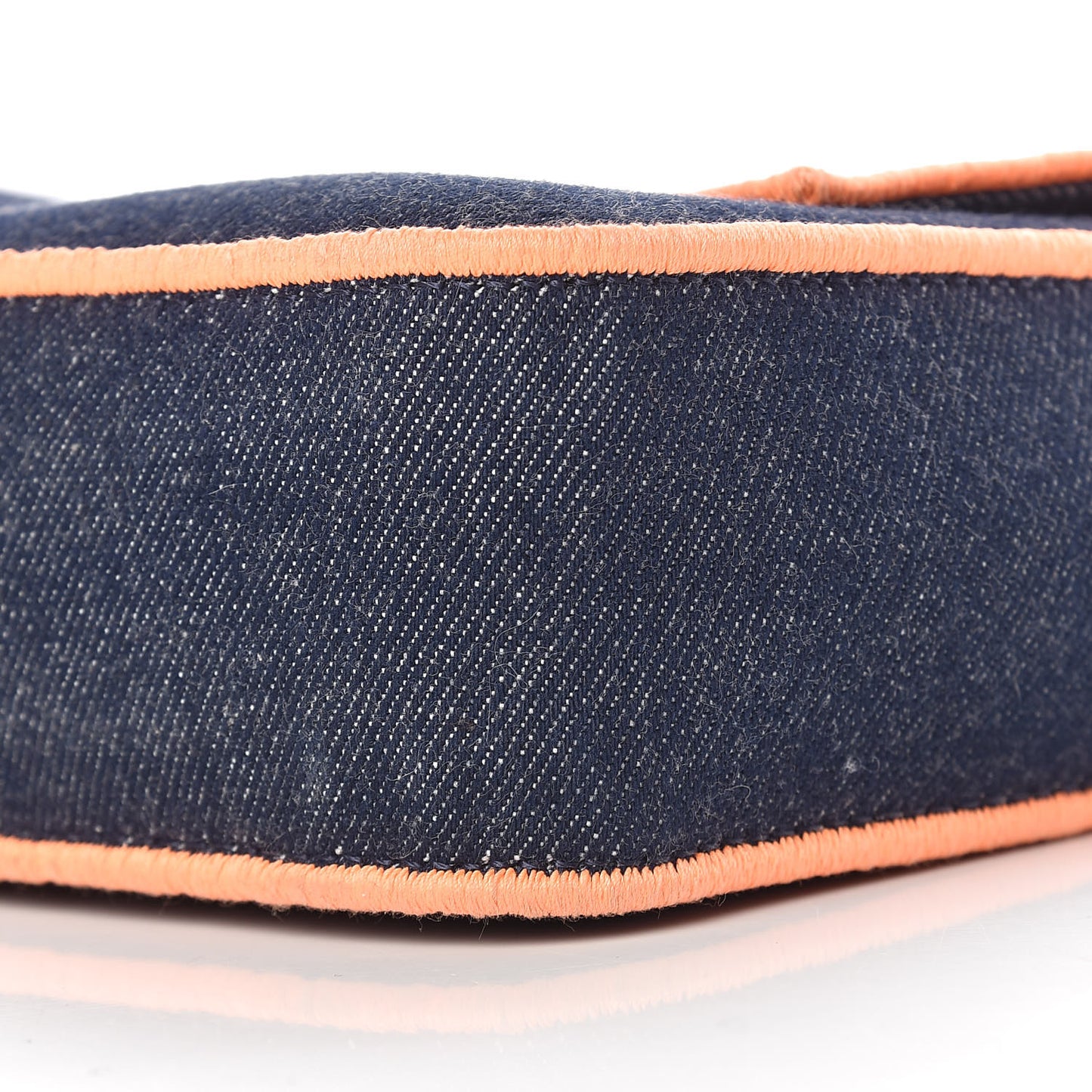 Denim Large Baguette Blue Arancio Fluo