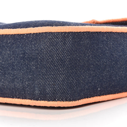 Fendi Denim Large Baguette Blue Arancio Fluo 10 of 15