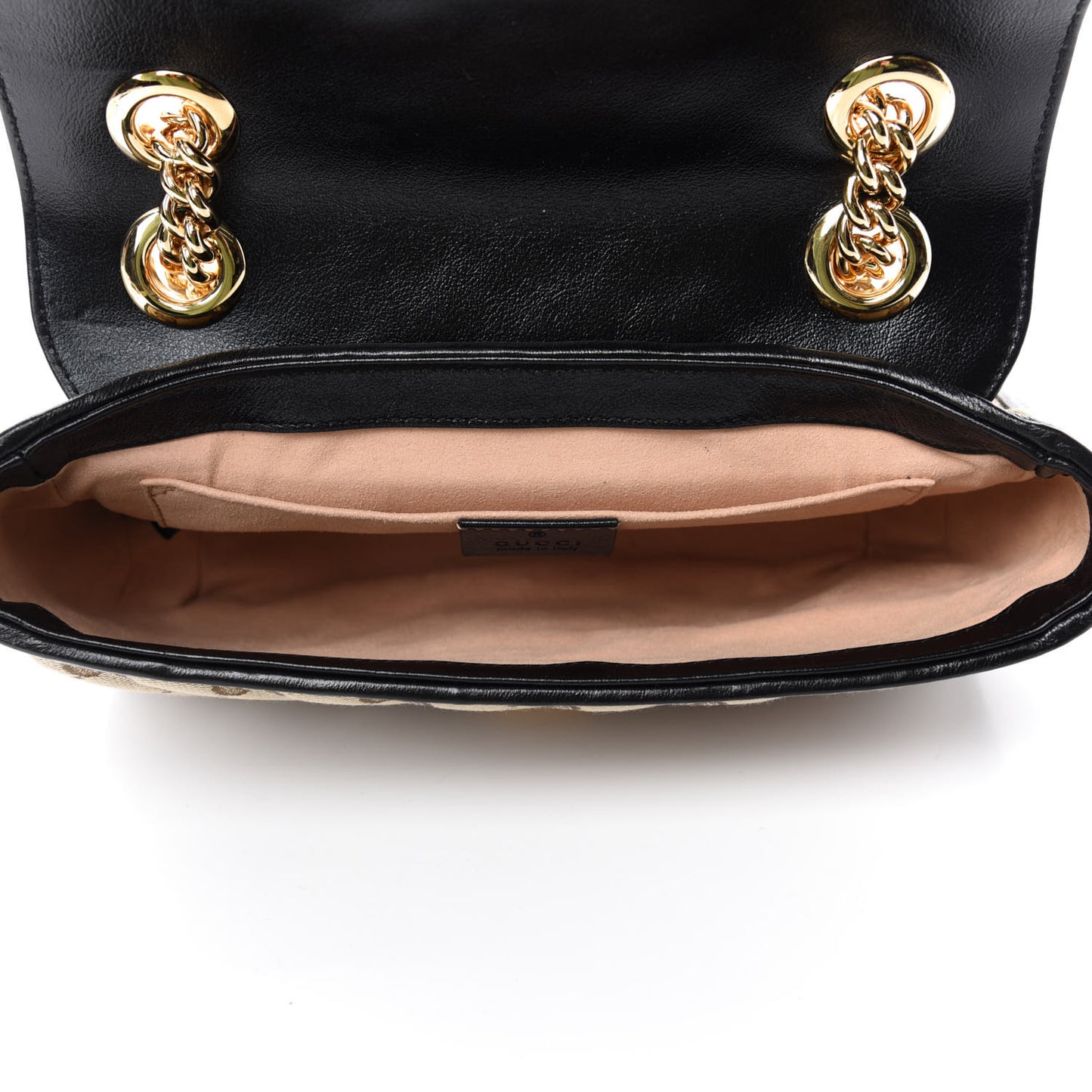 Monogram Matelasse Diagonal Mini GG Marmont Shoulder Bag Beige Black