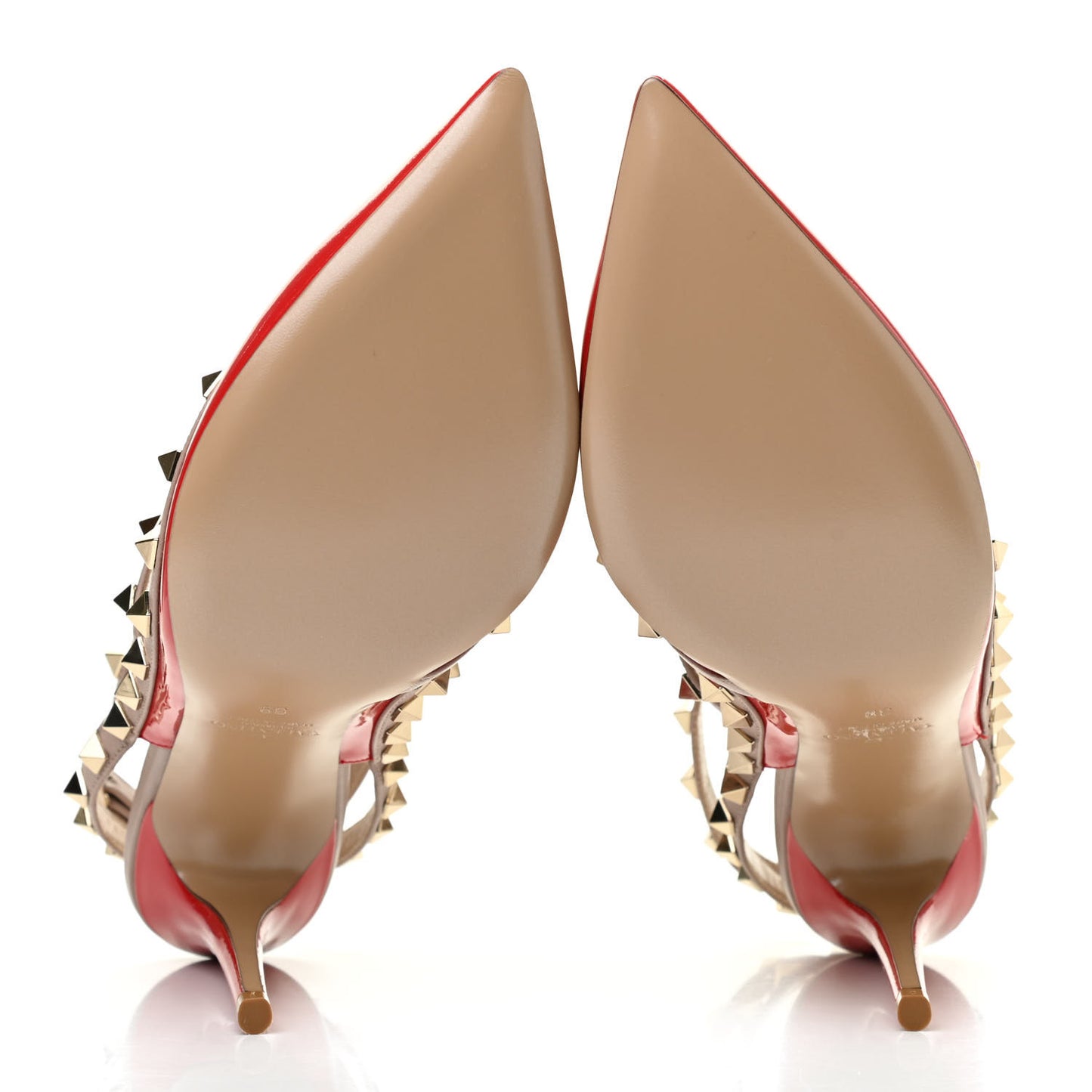 Patent Nappa Rockstud Ankle Strap 100mm Pumps 39 Rouge Pur Poudre