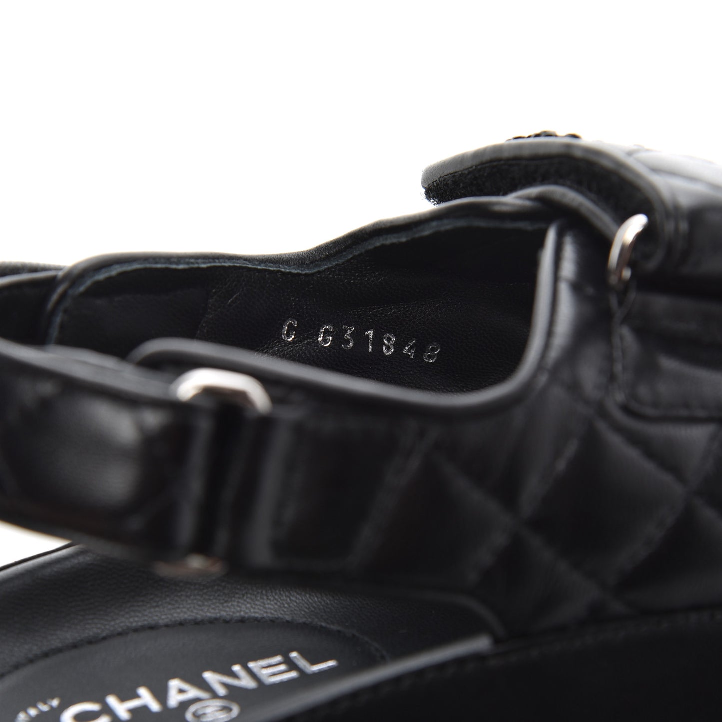 Lambskin Velcro Dad Sandals 36.5 Black