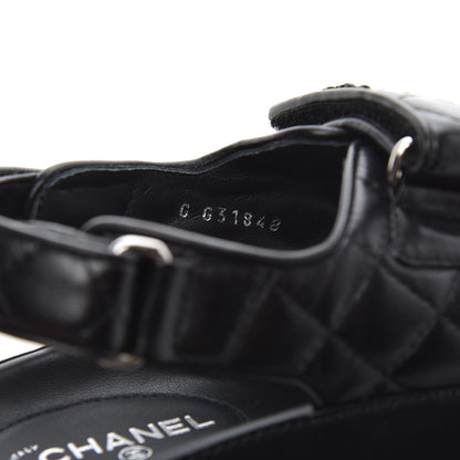 Chanel Lambskin Velcro Dad Sandals 36.5 Black 8 of 10