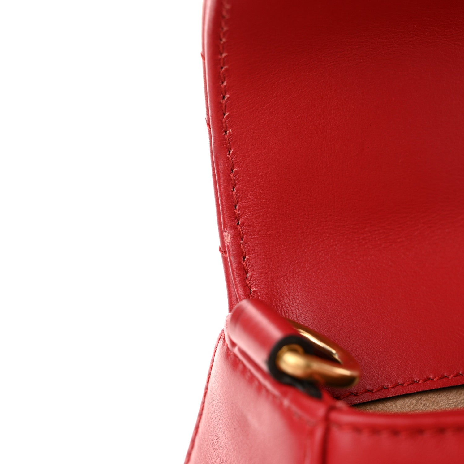 Gucci Calfskin Matelasse Mini GG Marmont Top Handle Shoulder Bag Hibiscus Red 11 of 14