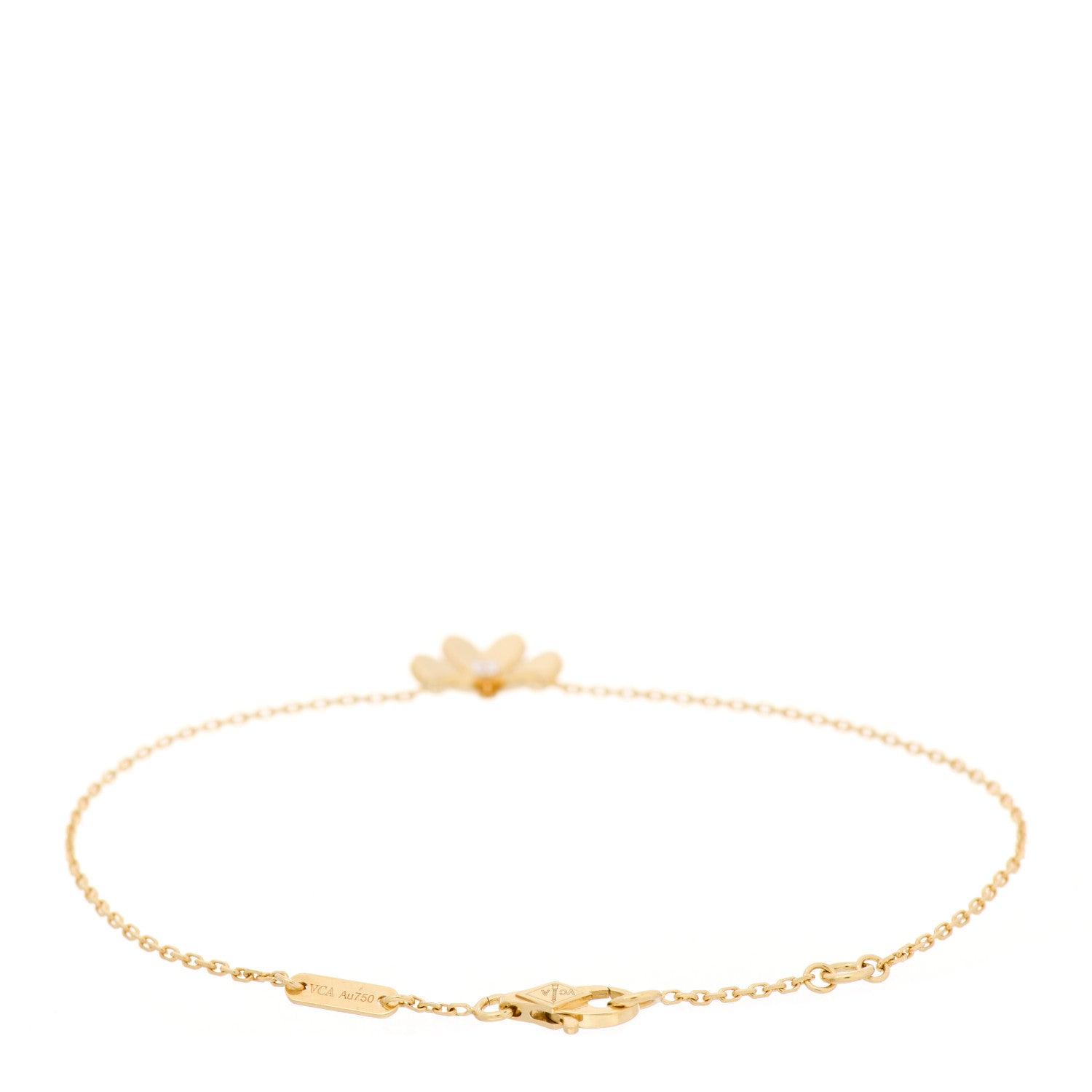 Van Cleef & Arpels 18K Yellow Gold Diamond Mini Frivole Bracelet 2 of 5