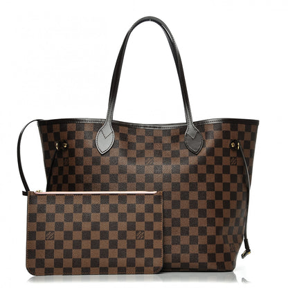 Louis Vuitton Damier Ebene Neo Neverfull MM Rose Ballerine 1 of 7