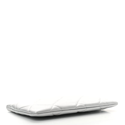 Chanel Metallic Lambskin Quilted Chanel 19 Pouch Silver 4 of 7