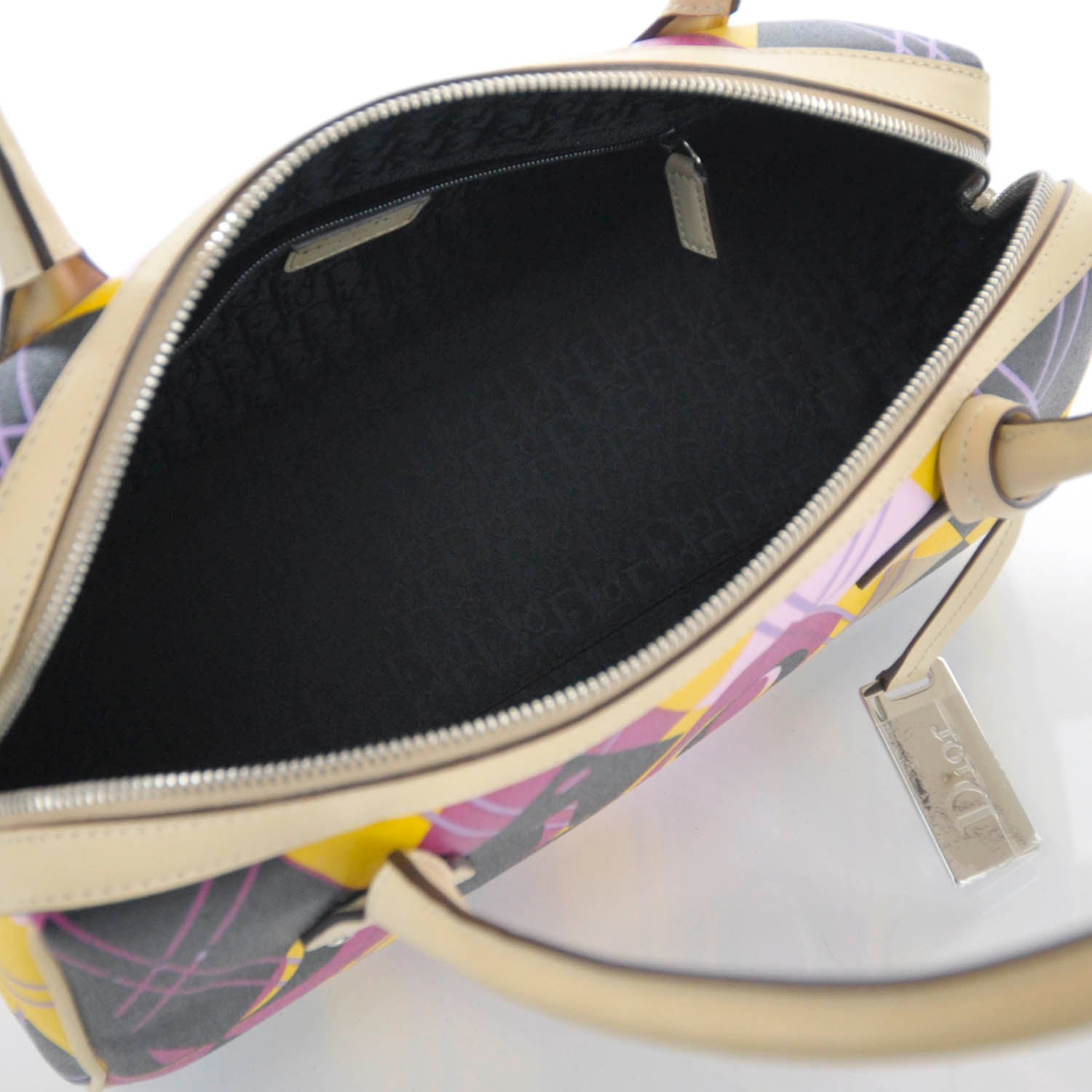 Christian Dior Coated Canvas Argyle Golf Satchel 6 of 8