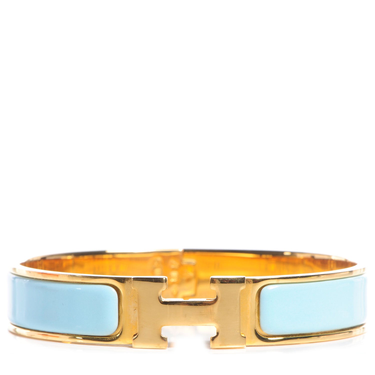 Hermes Narrow Enamel Clic Clac H Bracelet PM Marine 1 of 4
