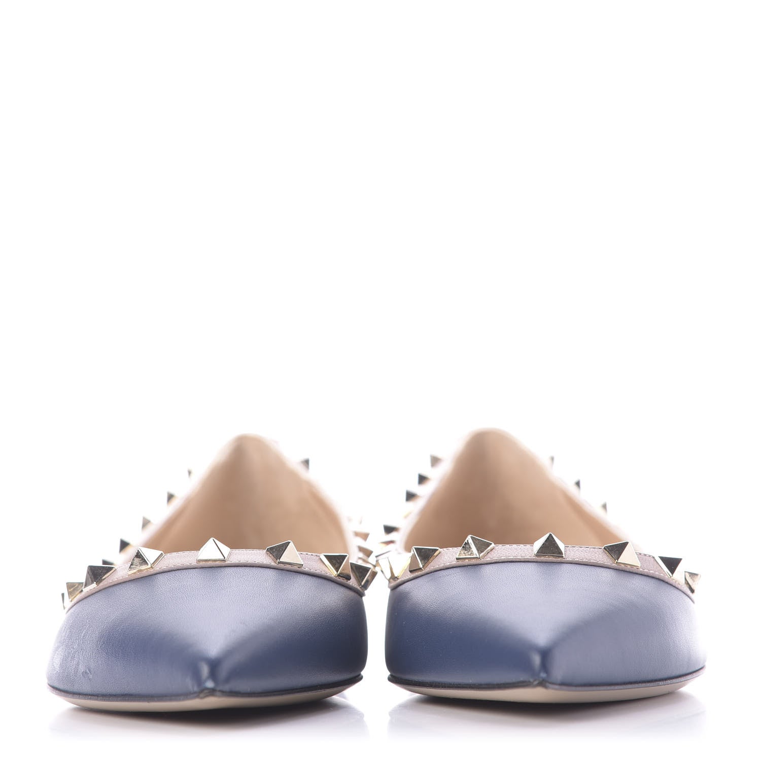 Valentino Garavani Nappa Rockstud Ballerina Flats 39 Light Ocean Poudre 2 of 10