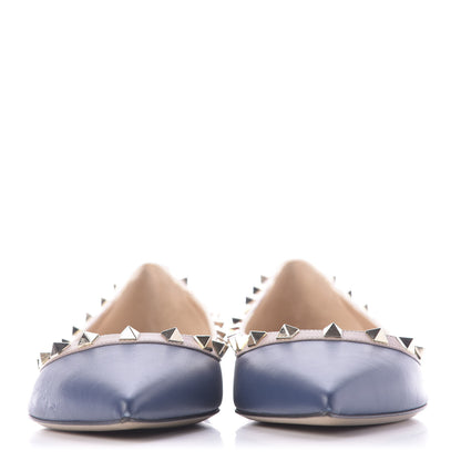 Valentino Garavani Nappa Rockstud Ballerina Flats 39 Light Ocean Poudre 2 of 10
