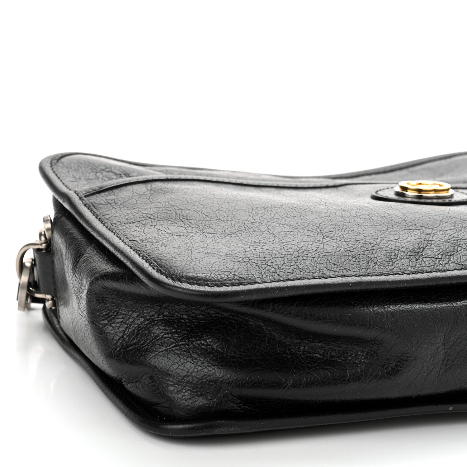Gucci Fluffy Calfskin Morpheus Shoulder Bag Black 9 of 10