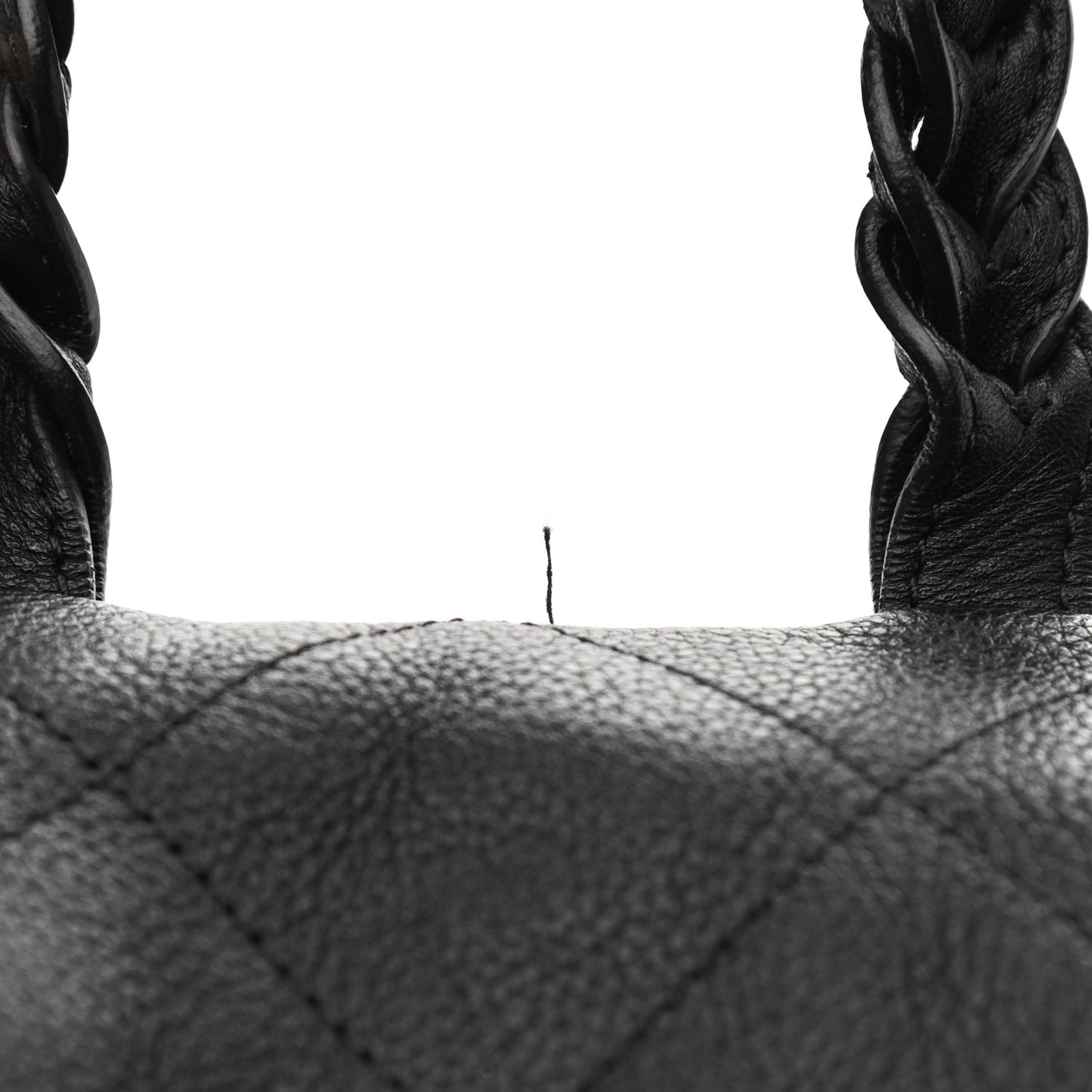 Grained Calfskin Stitched Braided With Style Backpack Black