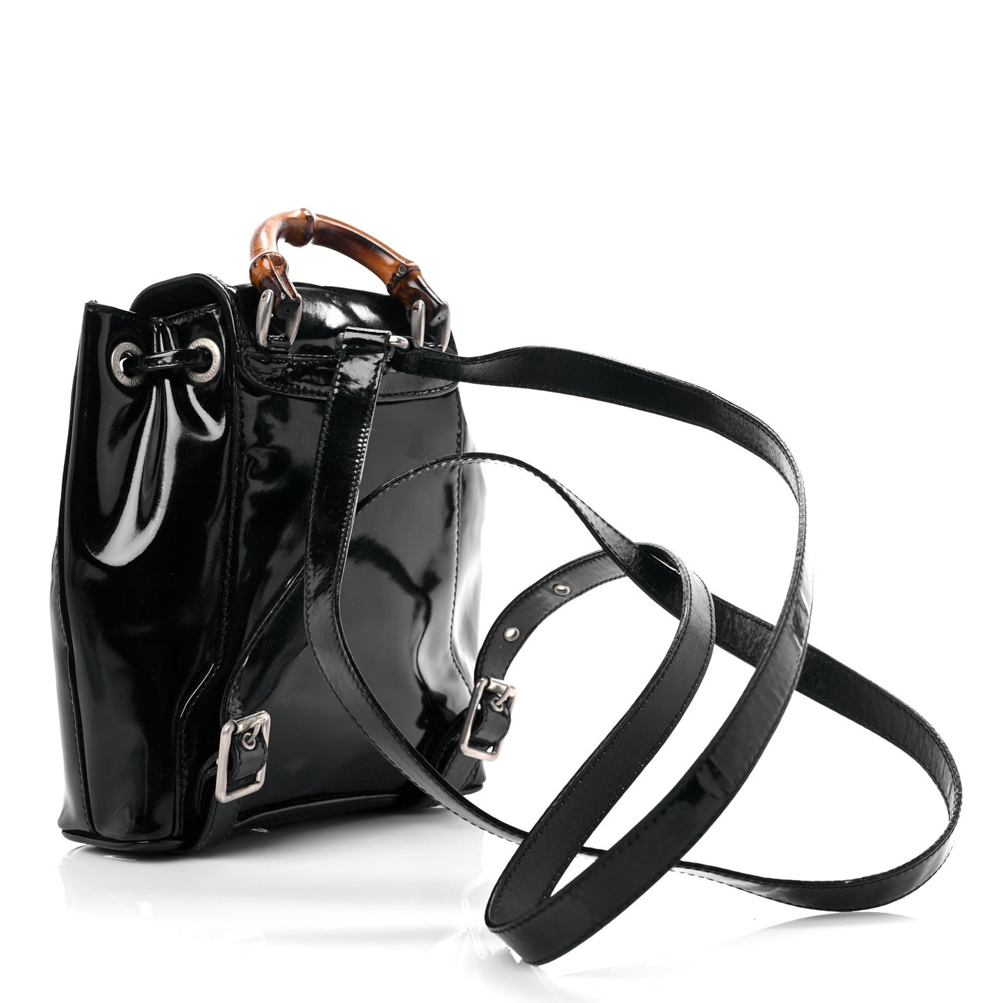 Patent Bamboo Mini Backpack Black