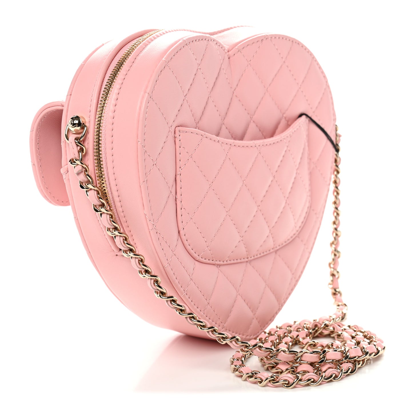 Lambskin Quilted Large CC In Love Heart Bag Light Pink