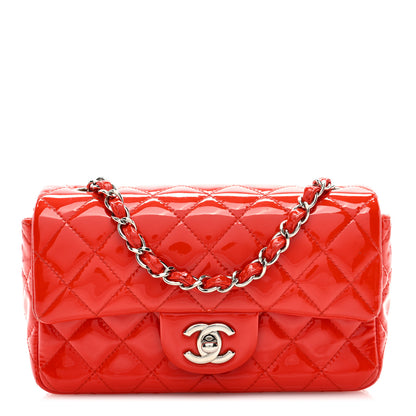Chanel Patent Calfskin Quilted Mini Rectangular Flap Red 1 of 9